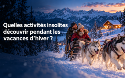 Scène hivernale en traîneau à chiens